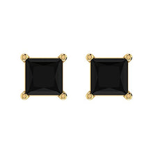 Load image into Gallery viewer, &quot;Black Attack&quot; Black Diamond Princess Cut Earrings - Cali &amp; Clyde