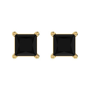 "Black Attack" Black Diamond Princess Cut Earrings - Cali & Clyde