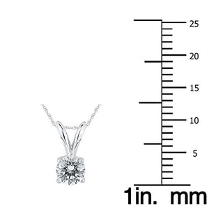 "Style Me" 1/3 Carat Round Diamond Solitaire Pendant in 14K White Gold - Cali & Clyde