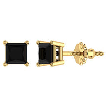 Load image into Gallery viewer, &quot;Black Attack&quot; Black Diamond Princess Cut Earrings - Cali &amp; Clyde