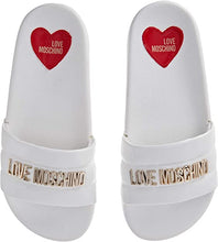 Load image into Gallery viewer, &quot;High Shine Slide&quot; Love Moschino Slides for Ladies - Cali &amp; Clyde