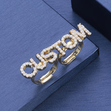 Load image into Gallery viewer, &quot;Hands Down&quot; Customizable CZ Rings With 6-8 Letters - Cali &amp; Clyde