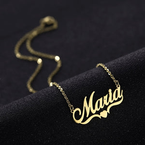 "You Name It" Personalized Stainless Steel Necklaces With A Gold Filled Heart For Ladies - Cali & Clyde