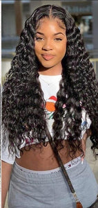 Cali and Clyde "Jasmine" Pre Plucked Brazilian Deep Wave Transparent Lace Front Wigs